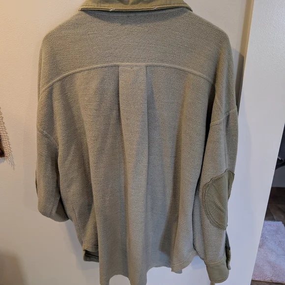 Free People - Oversized Sage Green Button-Front Jacket - Picture 5 of 5
